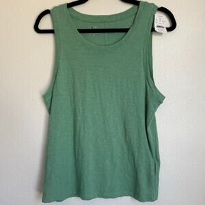 NWT J. Crew Factory Sz S 100% Cotton Girlfriend Tank Top in Green BY943